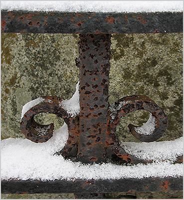 Snow on iron.